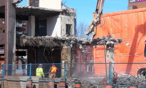 Demolishing the first concrete floor