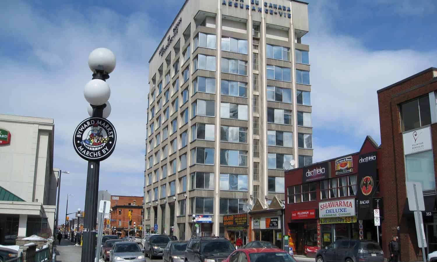 Union du Canada Building looking north on Dalhousie Street (prior to demolition)