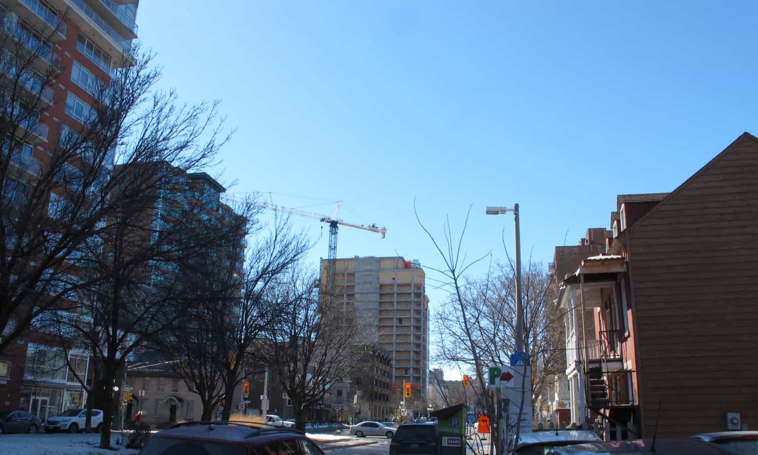 Approaching the new buildings along York Street