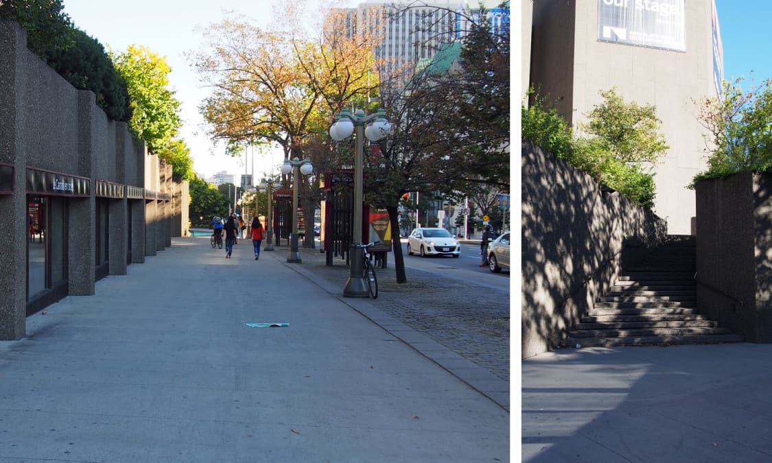 Elgin Street elevation elements including the blank Fourth Stage windows