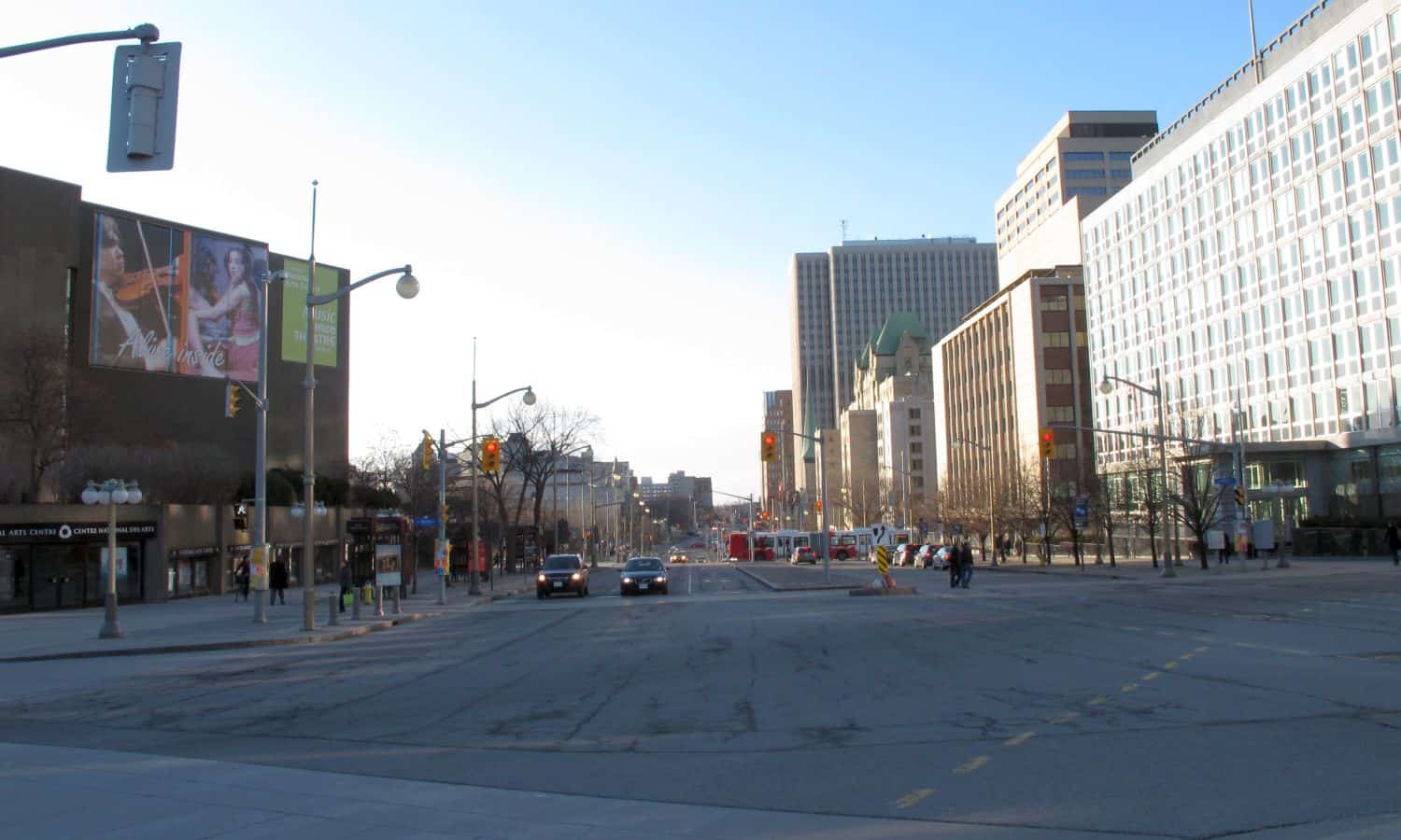 Looking south on Elgin Street with Lorne Building on right