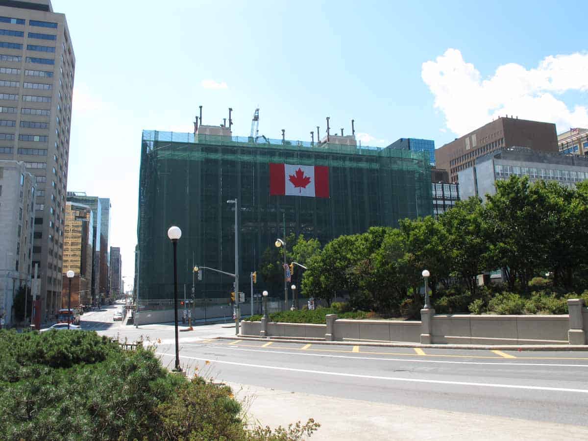 Overall state of demolition from Mackenzie King Bridge looking towards east elevation