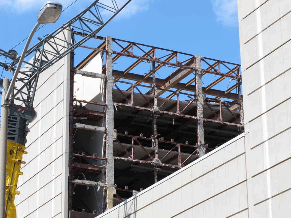 Detail of upper Albert portion with roof structure exposed