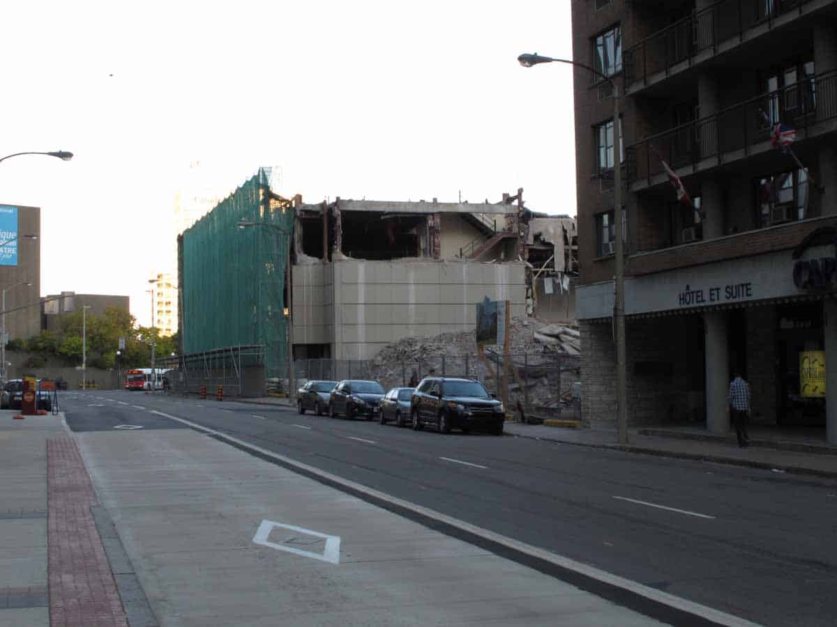 Rear of Lorne building on Albert Street with auditorium opened up