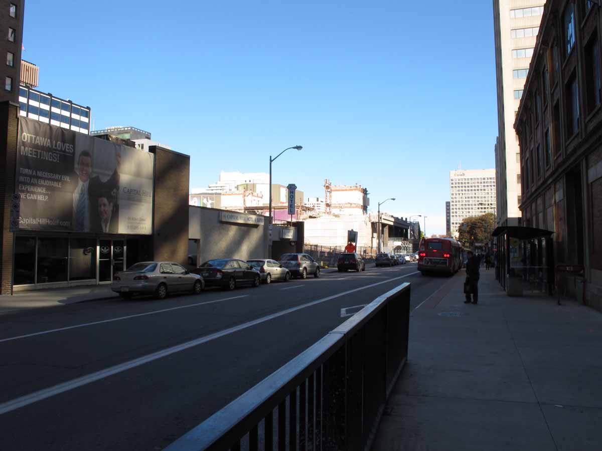 Looking east down Slater Street from Metcalfe Street