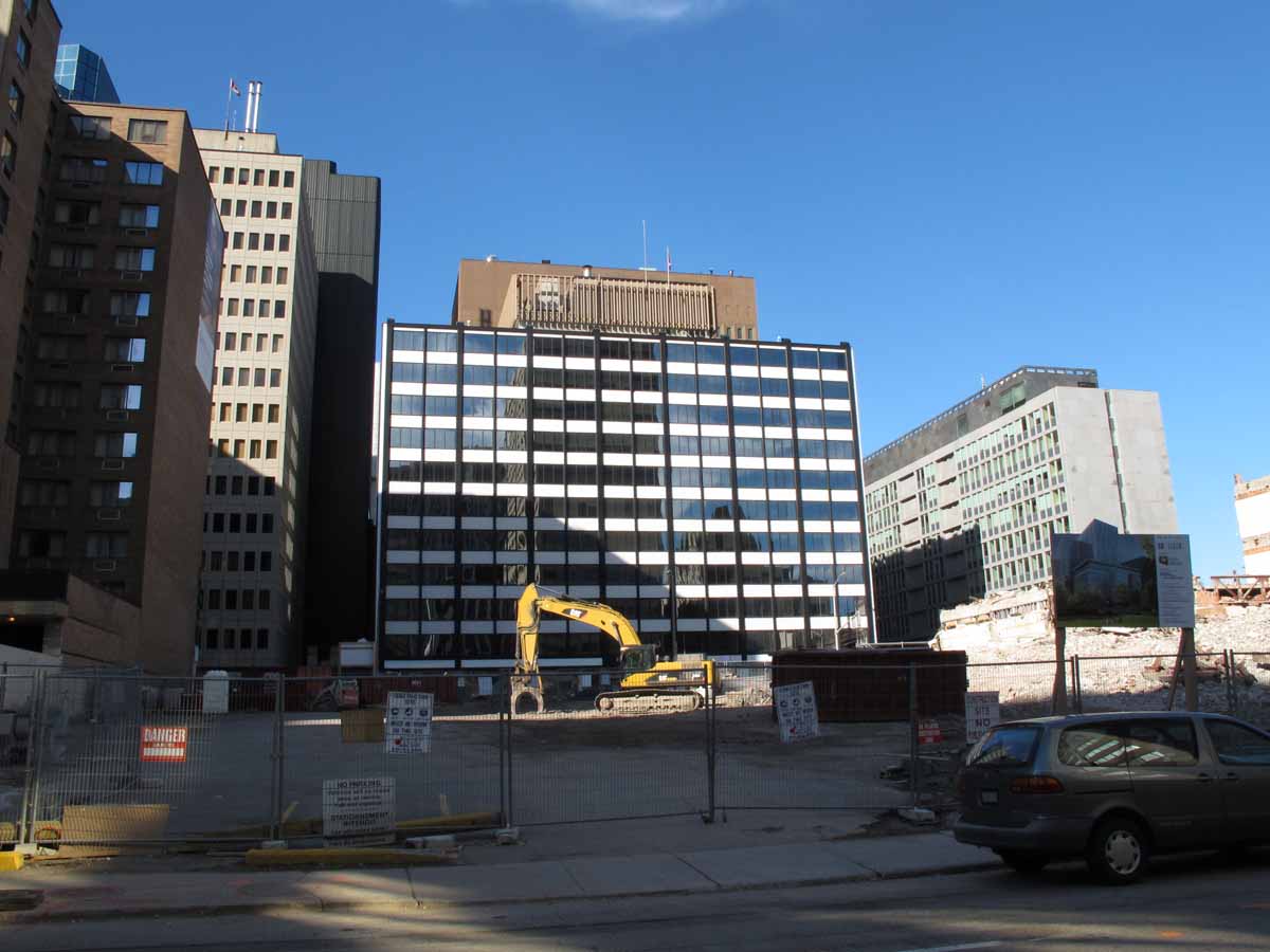 Looking north through west parking lot with high hough quietly waiting