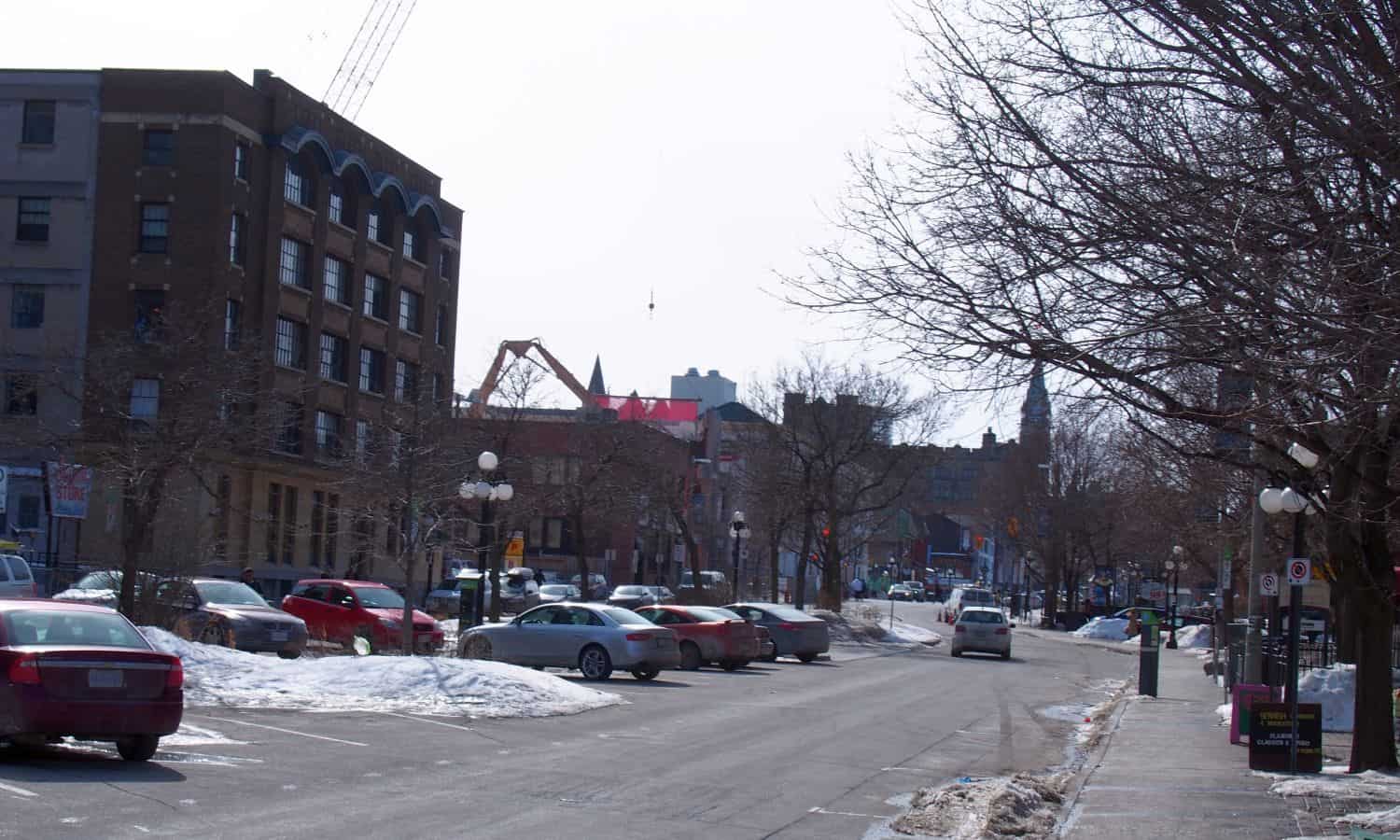 Looking west on York Street