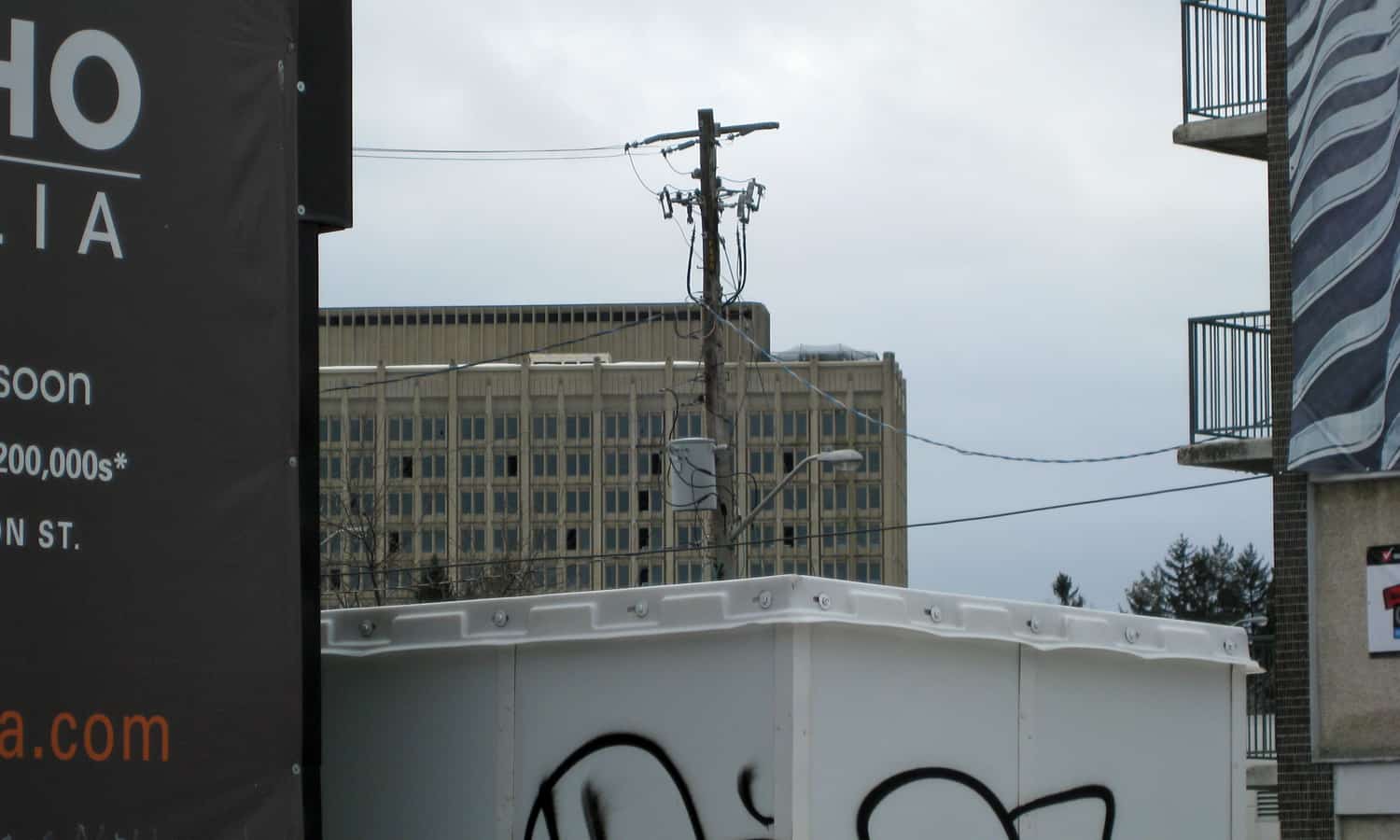 Sir john Carling Building visible from Preston Street to the north