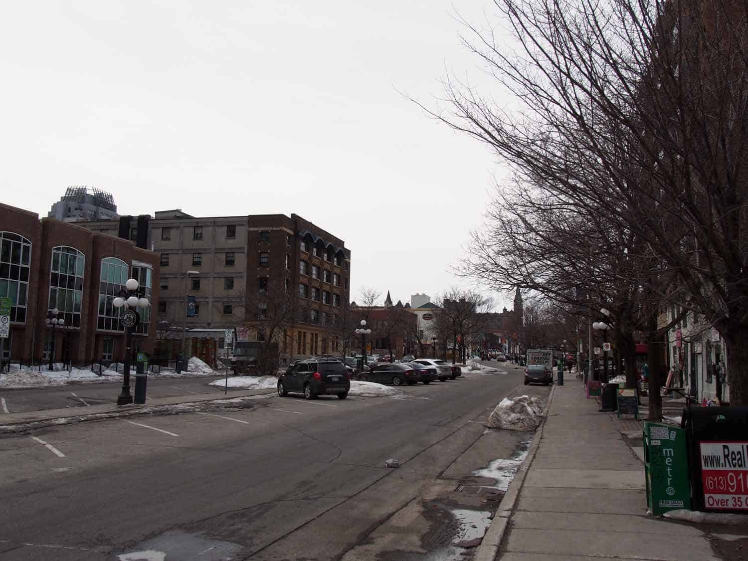 Looking west on York Street