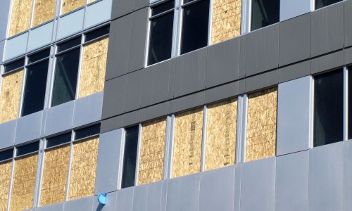 New building west elevation cladding detail