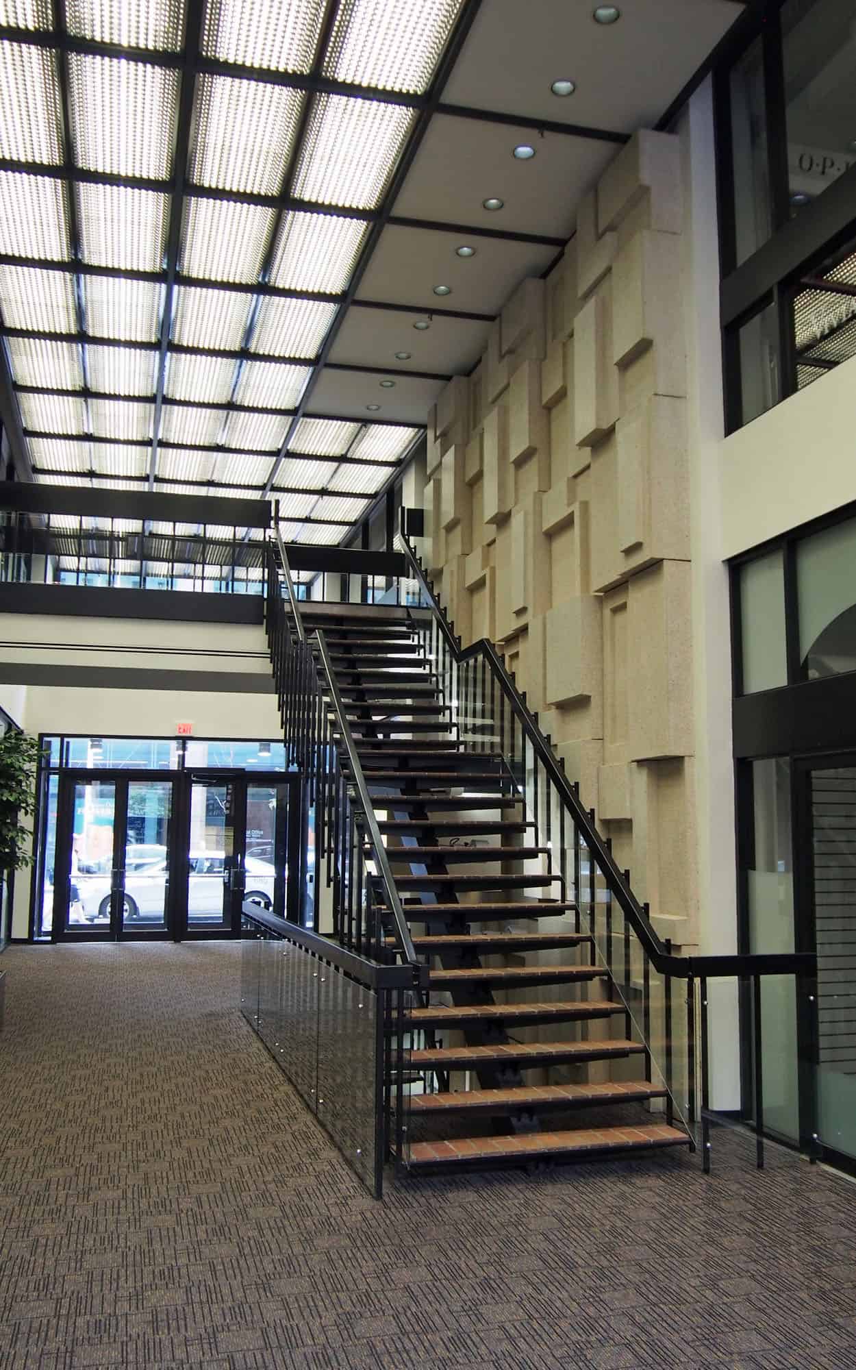 The Alley stair with its multi-colour terracotta tile