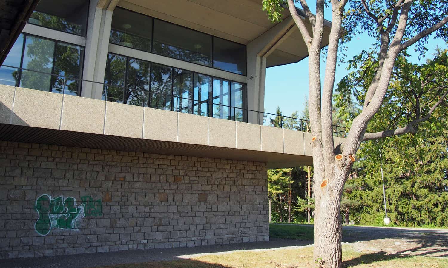 Northeast corner of the cafeteria wing