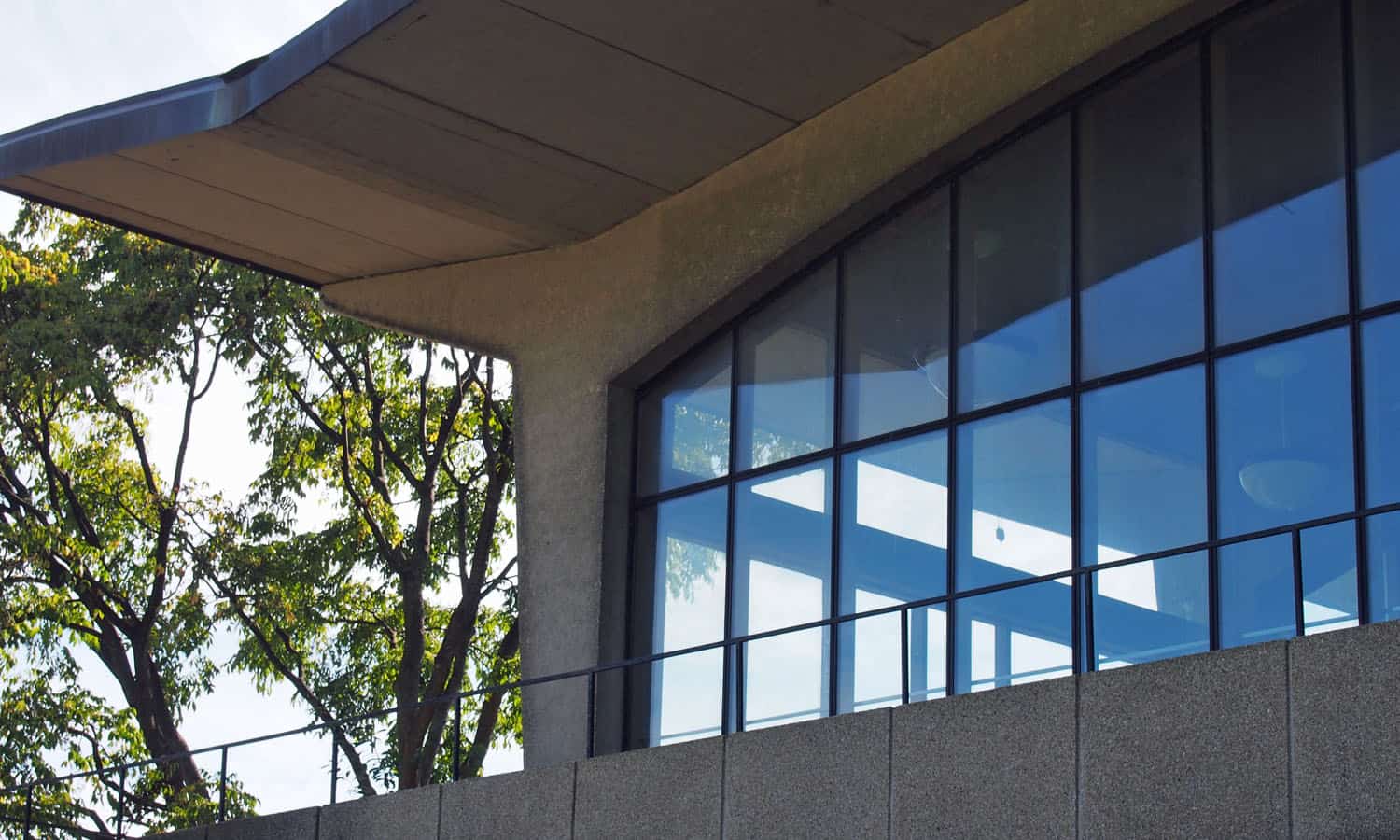 Detail of the southwest corner of the wing highlighting its transparency